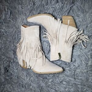 Beast Fashion Fringe Western Ankle Boot